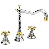 Sapho Antea 3-gats wastafelkraan 17.5cm met pop-up waste chroom / goud