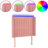 vidaXL Hoofdbord LED 83x16x118/128 cm fluweel roze