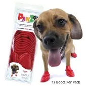 Pawz - Rubber Dog Boots - S - Red - 12 pcs