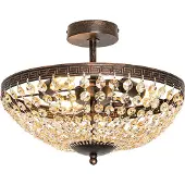 QAZQA Klassieke plafondlamp brons en kristal 3-lichts - Mondrian