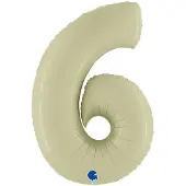 Ballongkungen AB Folieballon Cijfer 6 Satin Olive green - 100 cm