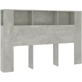 vidaXL Hoofdbordkast 160x18,5x104,5 cm betongrijs