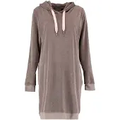 Cawö Pyjamashirt Home Women 820 Uni Longsize Hoodie Mocca-Rosé-XS