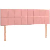 vidaXL Hoofdborden 144x5x78/88 cm fluweel roze