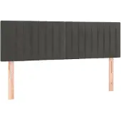 vidaXL Hoofdborden 144x5x78/88 cm fluweel donkergrijs