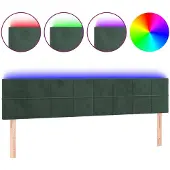 vidaXL Hoofdbord LED 200x5x78/88 cm fluweel donkergroen