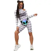 Smiffy Alien Space Jumpsuit Dames
