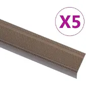 vidaXL Trapneuzen L-vormig 5 st 90 cm aluminium bruin