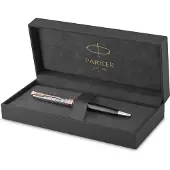 Parker Sonnet Metal & Grey Lacquer vulpen | Fijne penpunt met zwarte inkt navulling | geschenkdoos