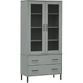 vidaXL Boekenkast met metalen poten OSLO 85x35x172,5 cm hout grijs