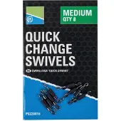 Preston Merkloze Haken Swivels - Medium, 8 stuks