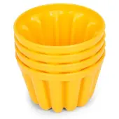 Patisse Puddingvormen - - Kunststof - 100 ml - Ø 7 cm - Set van 4 - Geel