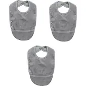 Silly billyz Towel pocket Bibs Silver 3 Stuks