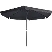 Lesli Living Gemini Parasol - Stokparasol 3 meter - 6 metalen baleinen - Zwart