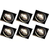 QAZQA Set van 6 inbouwspots zwart GU10 AR70 trimless - Oneon