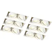 QAZQA Set van 6 inbouwspots wit GU10 kantelbaar trimless 2-lichts - Oneon
