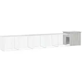 vidaXL Kippenhok 600x91x100 cm gegalvaniseerd staal grijs