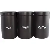 Klausberg - voorraadpotten set - koffie, thee, suiker - zwart