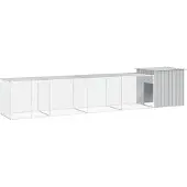 DKD Home Decor Kippenhok 500x91x100 cm gegalvaniseerd staal grijs