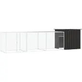 vidaXL Kippenhok 400x91x100 cm gegalvaniseerd staal antracietkleurig