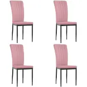 vidaXL Eetkamerstoelen 4 st fluweel roze