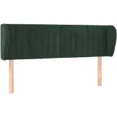 vidaXL Hoofdbord met randen 147x23x78/88 cm fluweel donkergroen