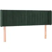 vidaXL Hoofdbord met randen 147x16x78/88 cm fluweel donkergroen