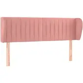 vidaXL Hoofdbord met randen 147x23x78/88 cm fluweel roze