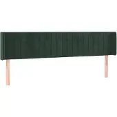 vidaXL Hoofdbord met randen 203x16x78/88 cm fluweel donkergroen