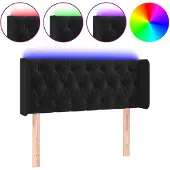 vidaXL Hoofdbord LED 103x16x78/88 cm fluweel zwart