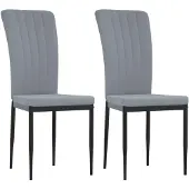 vidaXL Eetkamerstoelen 2 st fluweel lichtgrijs