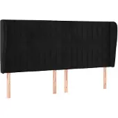 vidaXL Hoofdbord met randen 203x23x118/128 cm fluweel zwart
