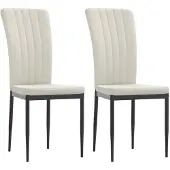 vidaXL Eetkamerstoelen 2 st fluweel crèmekleurig