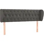 vidaXL Hoofdbord met randen 147x23x78/88 cm fluweel donkergrijs