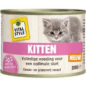 VITALstyle 6x Kattenvoer Blik Kitten 200 Gr