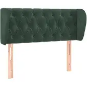 vidaXL Hoofdbord met randen 103x23x78/88 cm fluweel donkergroen