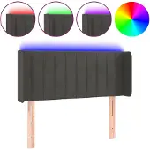 vidaXL Hoofdbord LED 83x16x78/88 cm fluweel donkergrijs