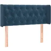 vidaXL Hoofdbord met randen 103x16x78/88 cm fluweel donkerblauw