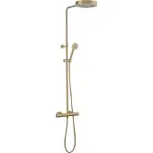 Ben Engraved Line regendoucheset Ø25cm geborsteld messing pvd