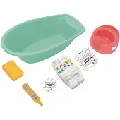 Heless Poppenbadkuipset 40,5 X 23 X 13 Cm Mintgroen 7-delig