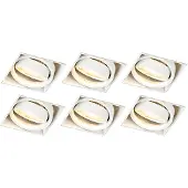 QAZQA Set van 6 inbouwspot wit GU10 kantelbaar trimless - Oneon