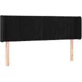 vidaXL Hoofdbord met randen 147x16x78/88 cm fluweel zwart