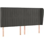 vidaXL Hoofdbord met randen 183x23x118/128 cm fluweel donkergrijs