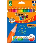 BIC Kids Kleurpotloden 14+4