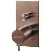 Qisani Inbouwkraan Flow Thermostatisch 2-weg Vierkant Geborsteld Copper