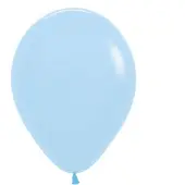 Amscan Pastel Matte Latex Ballonnen (Pakket van 50) (Blauw)