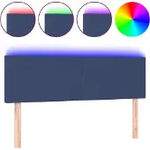 vidaXL Hoofdbord LED 144x5x78/88 cm stof crèmekleurig