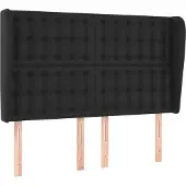 vidaXL Hoofdbord met randen 147x23x118/128 cm kunstleer zwart