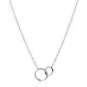 Zinzi zilveren paperclip schakel ketting met ronde vormen 42-45cm ZIC2275