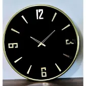 Mansion Atmosphere - Gold Frame 4Digit - Wallclock - Glasscover - Black